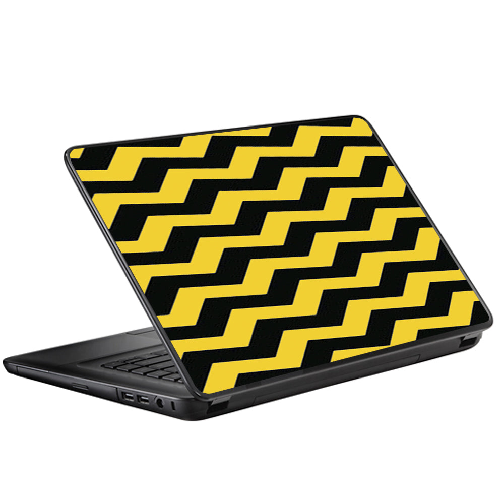  Yellow And Black Chevron Universal 13 to 16 inch wide laptop Skin