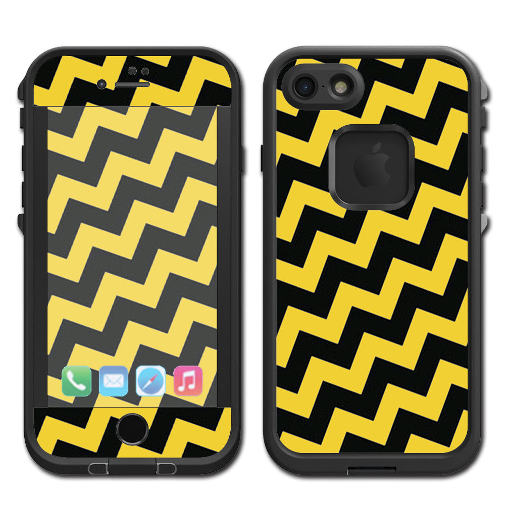  Yellow And Black Chevron Lifeproof Fre iPhone 7 or iPhone 8 Skin