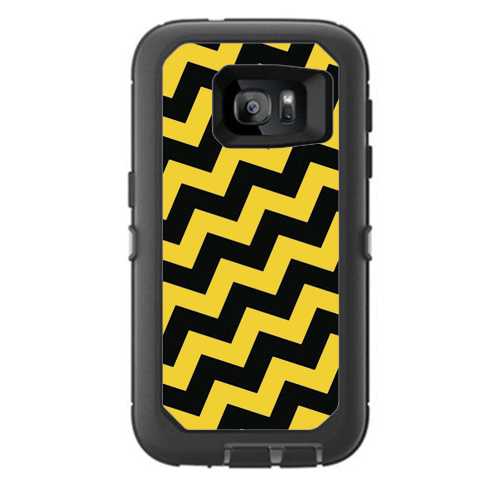  Yellow And Black Chevron Otterbox Defender Samsung Galaxy S7 Skin