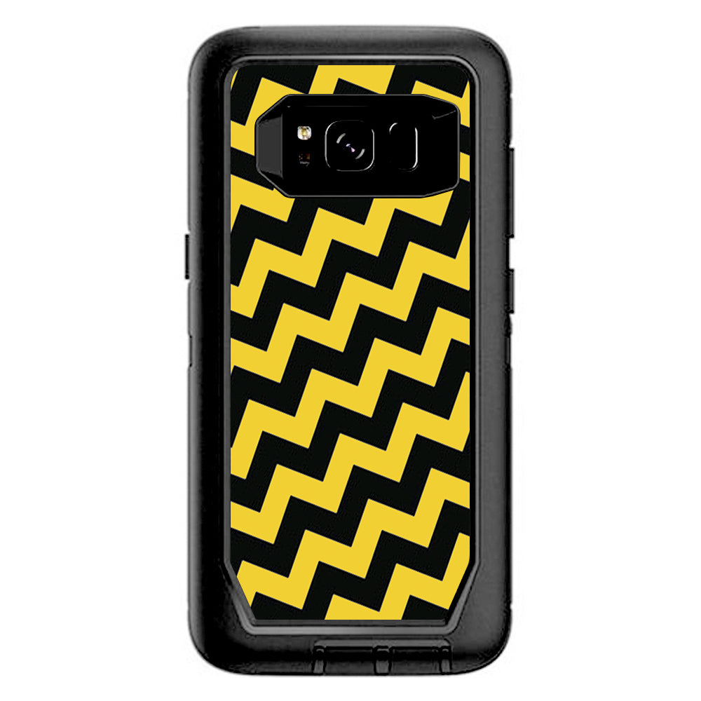  Yellow And Black Chevron Otterbox Defender Samsung Galaxy S8 Skin
