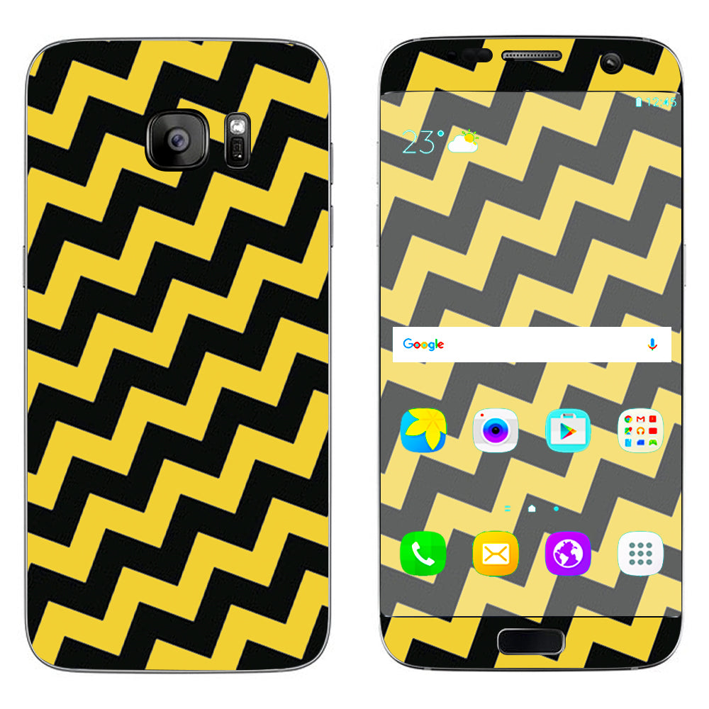  Yellow And Black Chevron Samsung Galaxy S7 Edge Skin