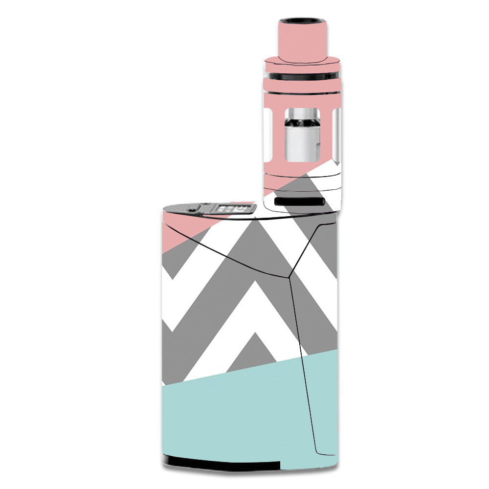  Pink Teal Gray Chevron Pattern Smok GX350 Skin