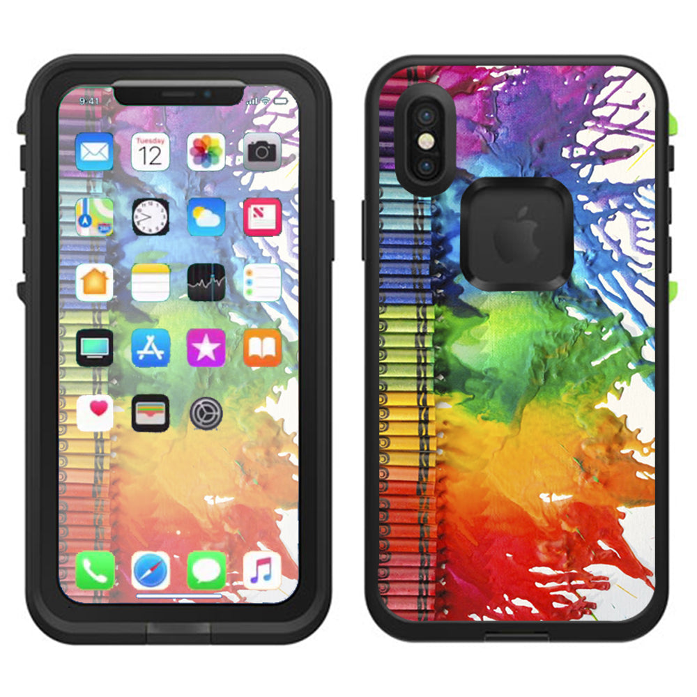  Crayon Splatter Lifeproof Fre Case iPhone X Skin