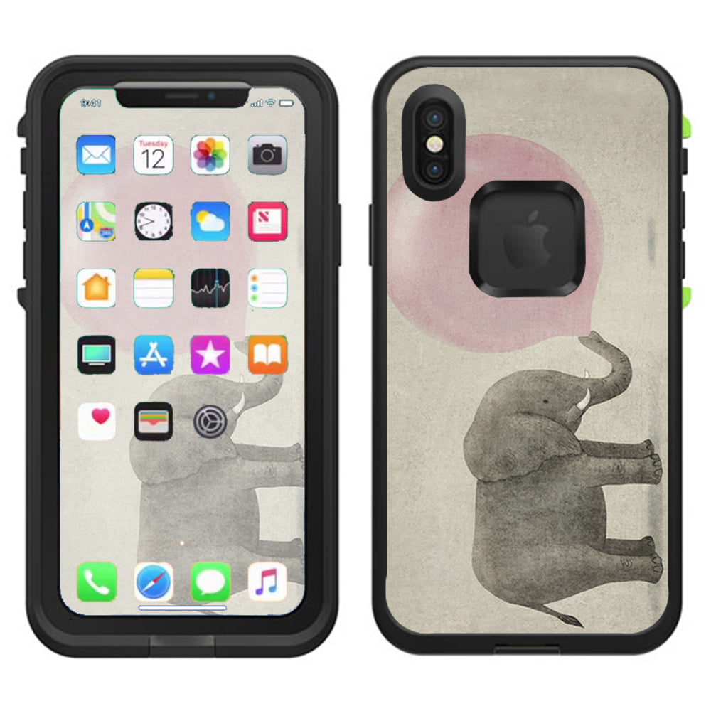  Elephant Blowing Bubble Lifeproof Fre Case iPhone X Skin
