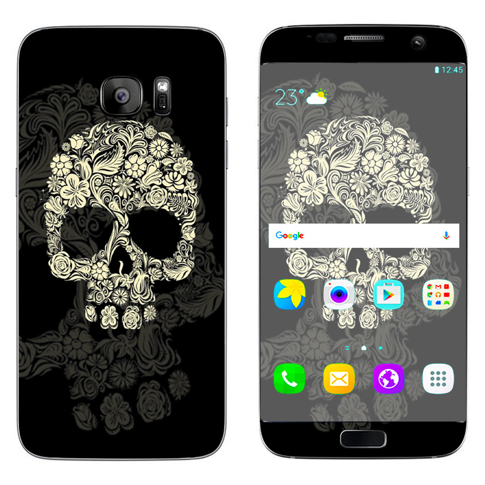  Flower Skull, Floral Skeleton Samsung Galaxy S7 Edge Skin