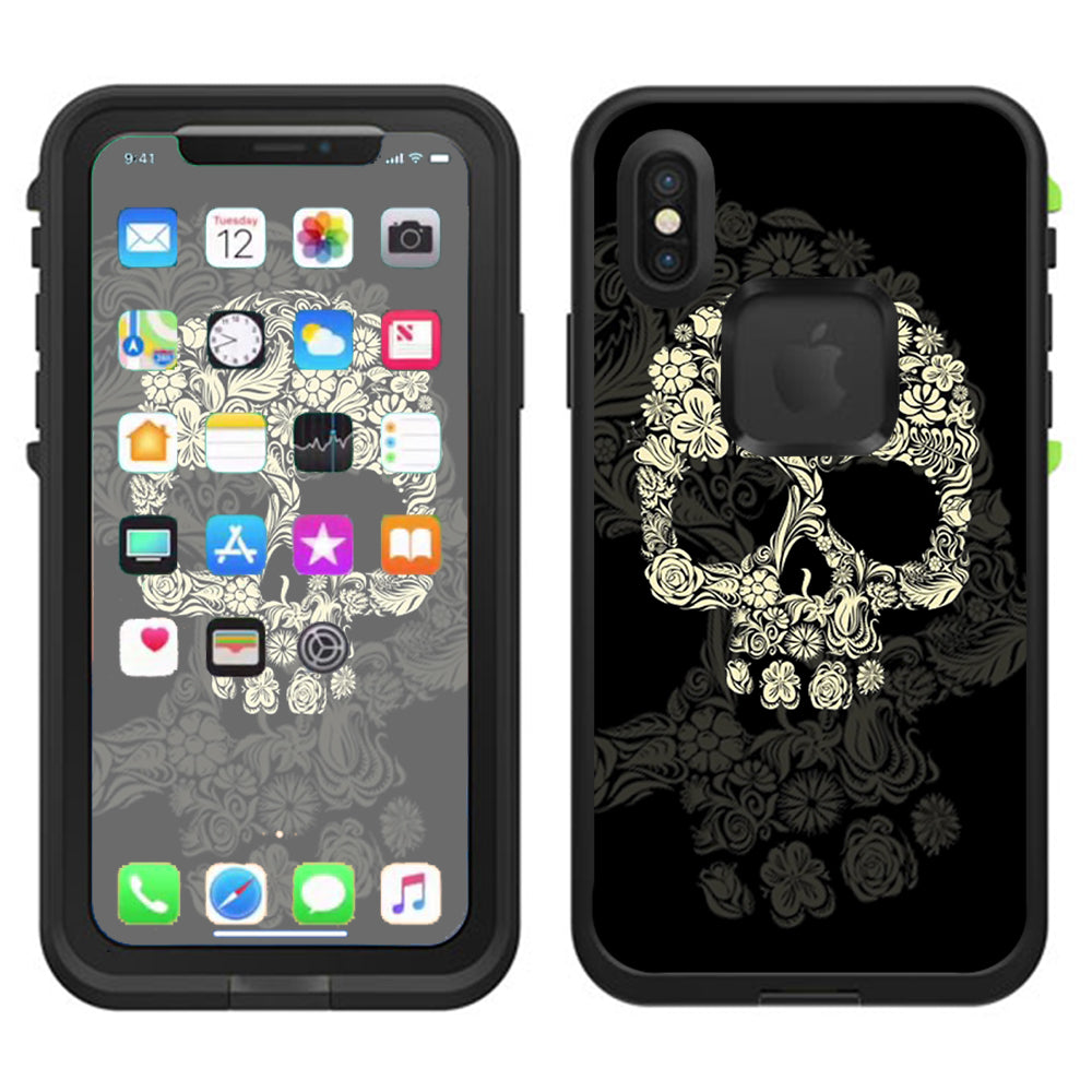  Flower Skull, Floral Skeleton Lifeproof Fre Case iPhone X Skin