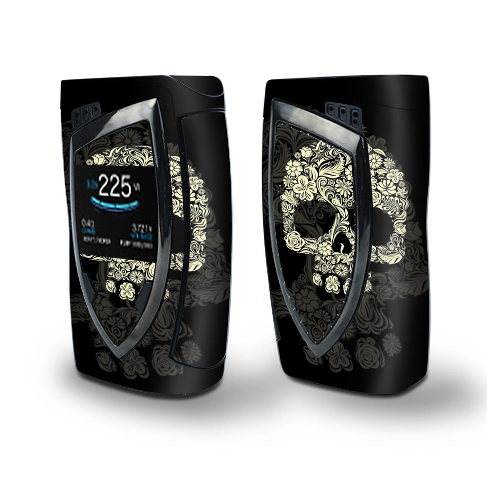 Skin Decal Vinyl Wrap for Smok Devilkin Kit 225w Vape (includes TFV12 Prince Tank Skins) skins cover / Flower Skull, Floral Skeleton