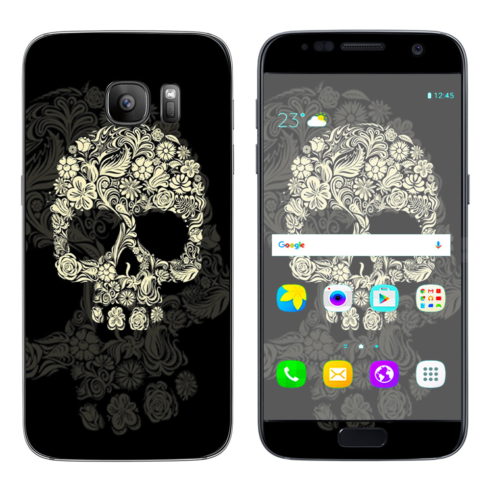 Flower Skull, Floral Skeleton Samsung Galaxy S7 Skin