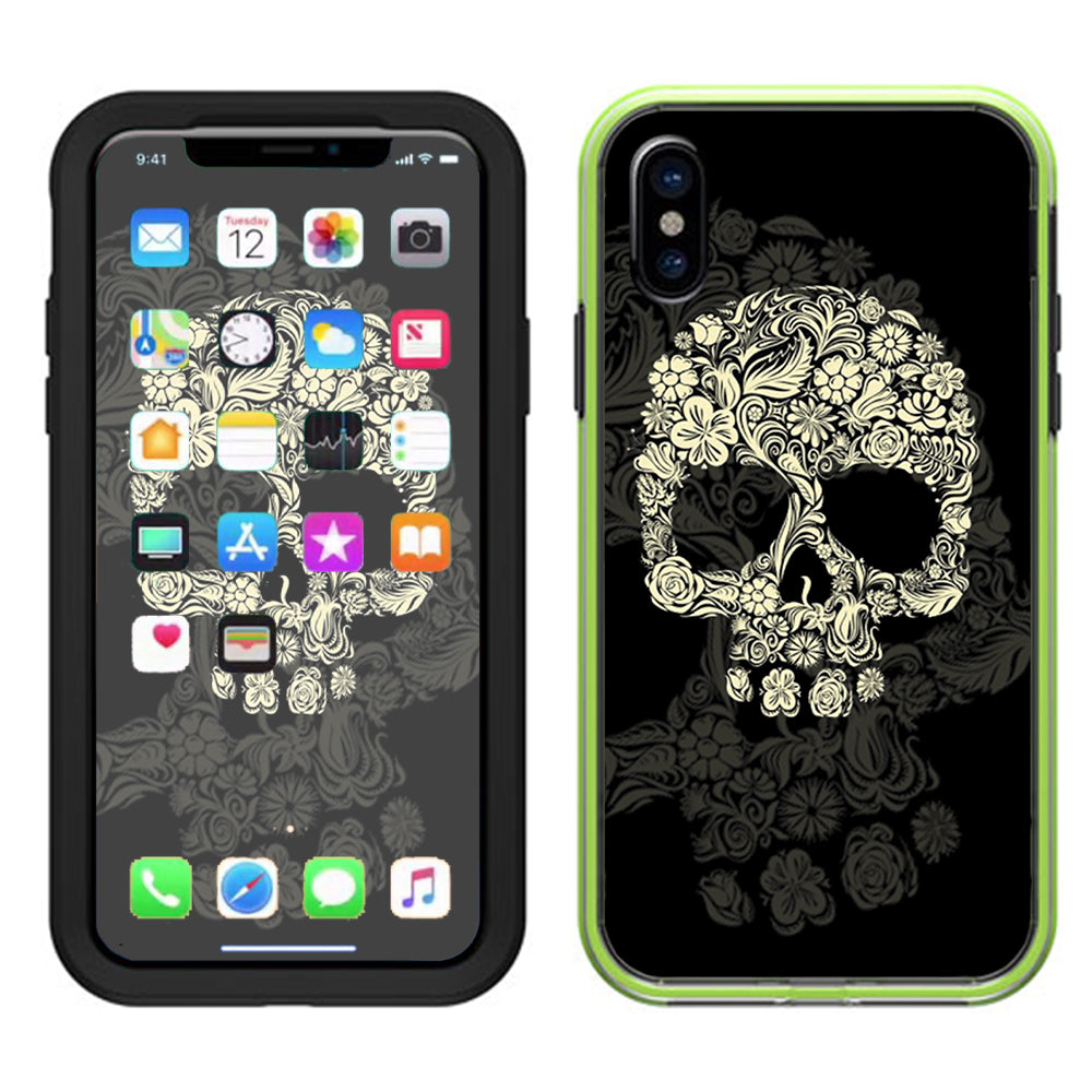  Flower Skull, Floral Skeleton Lifeproof Slam Case iPhone X Skin