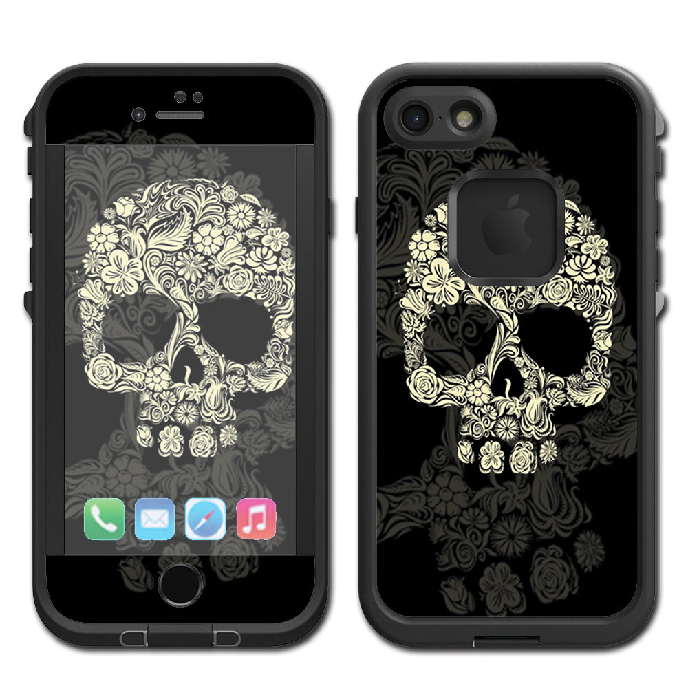  Flower Skull, Floral Skeleton Lifeproof Fre iPhone 7 or iPhone 8 Skin