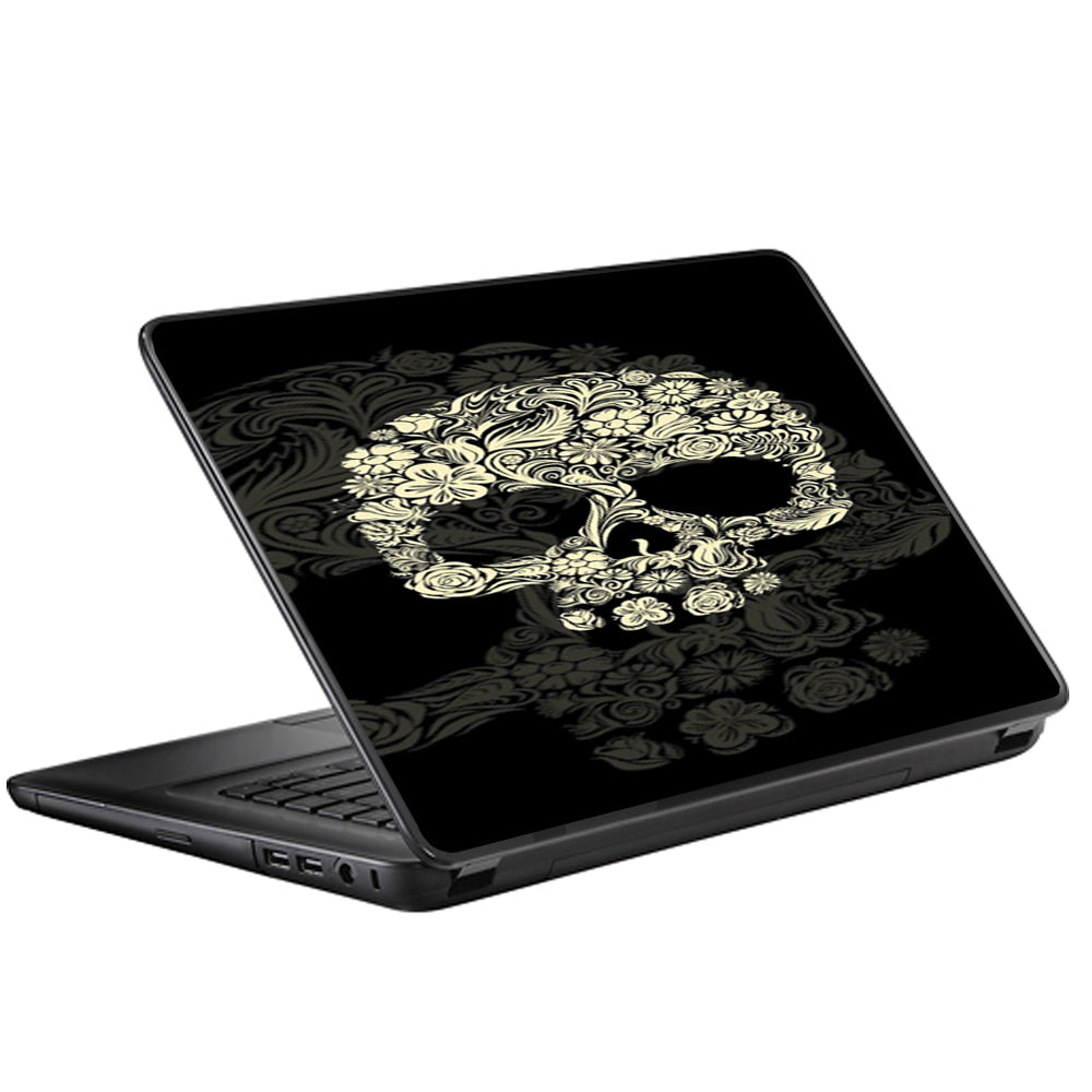  Flower Skull, Floral Skeleton Universal 13 to 16 inch wide laptop Skin