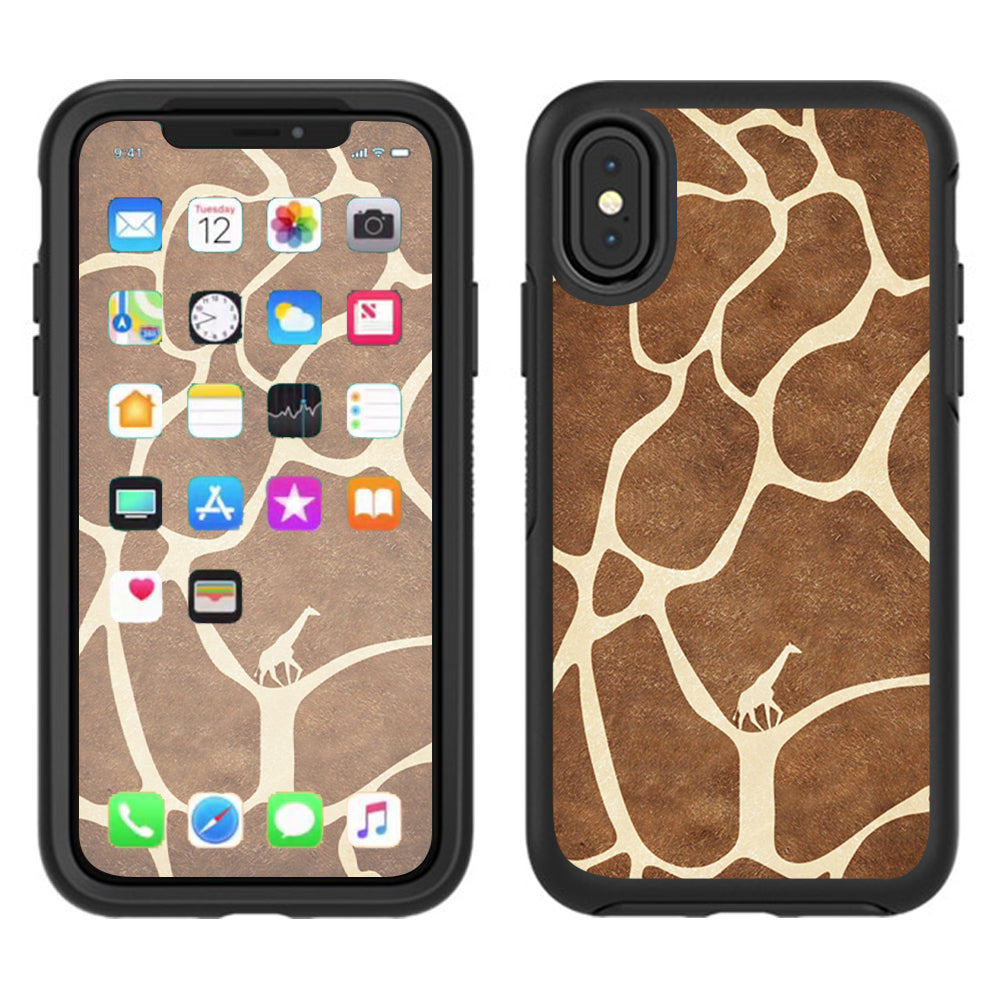  Giraffe Print Cute Giraffe Otterbox Defender Apple iPhone X Skin