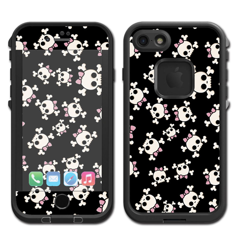  Girl Skullls, Skull With Bow Lifeproof Fre iPhone 7 or iPhone 8 Skin