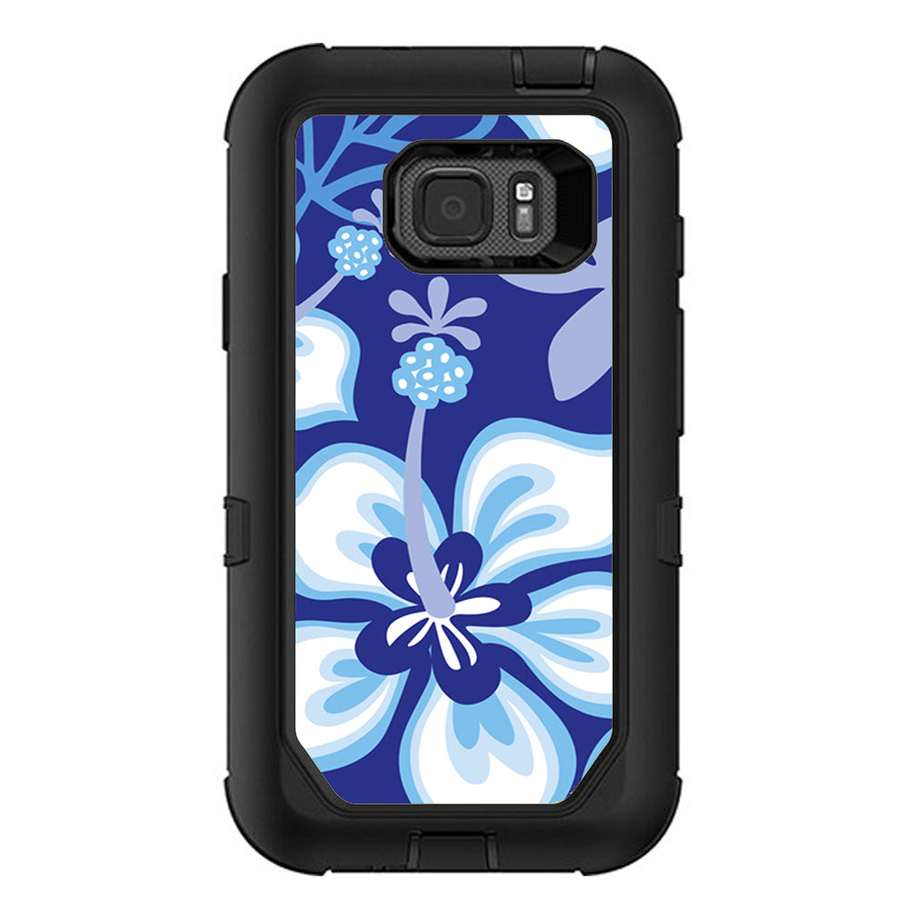  Hibiscus Hawaii Flower Blue Otterbox Defender Samsung Galaxy S7 Active Skin