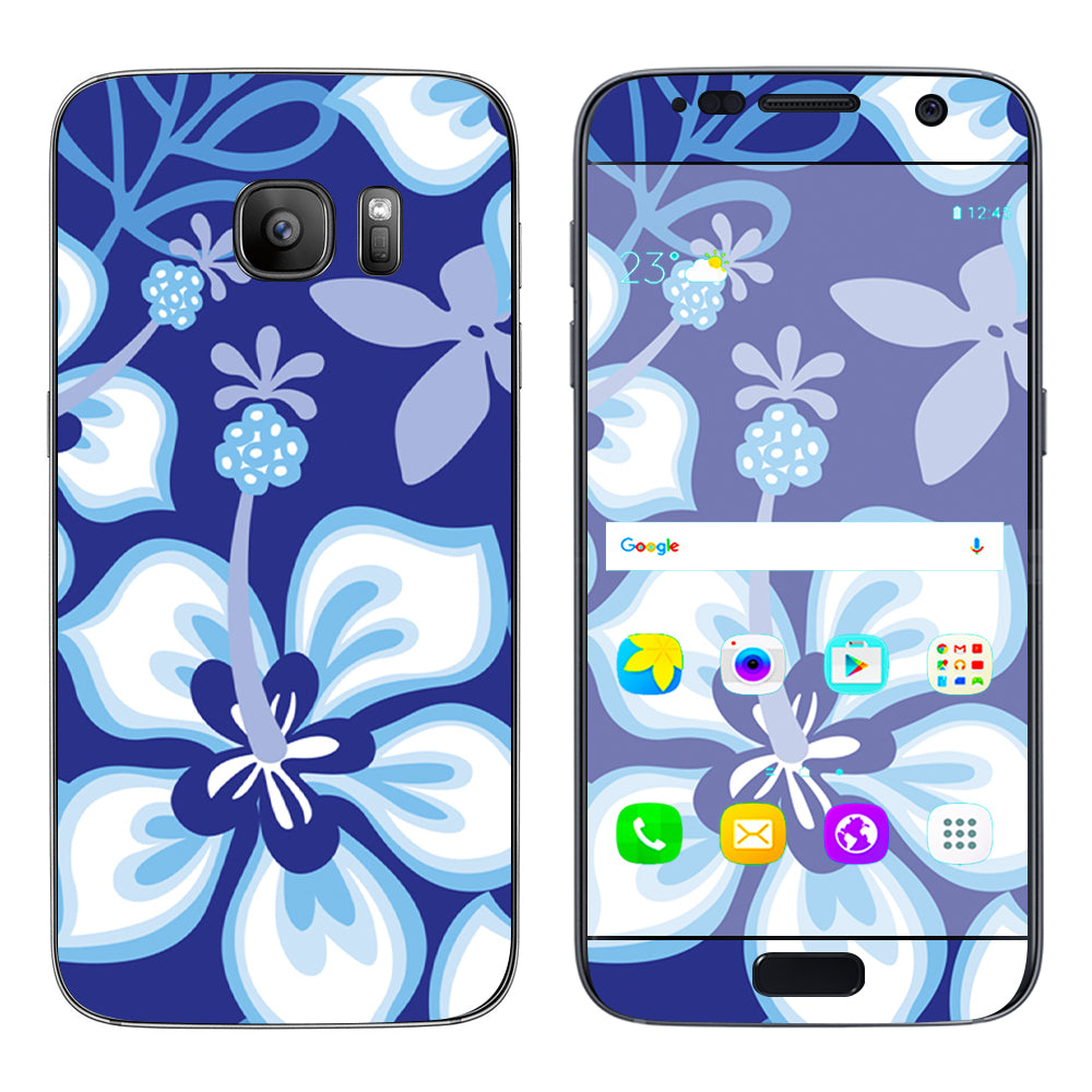  Hibiscus Hawaii Flower Blue Samsung Galaxy S7 Skin