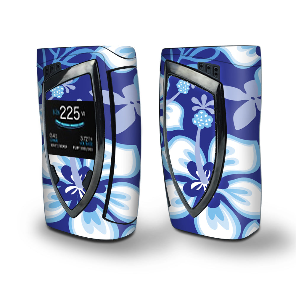 Skin Decal Vinyl Wrap for Smok Devilkin Kit 225w Vape (includes TFV12 Prince Tank Skins) skins cover / Hibiscus Hawaii Flower Blue