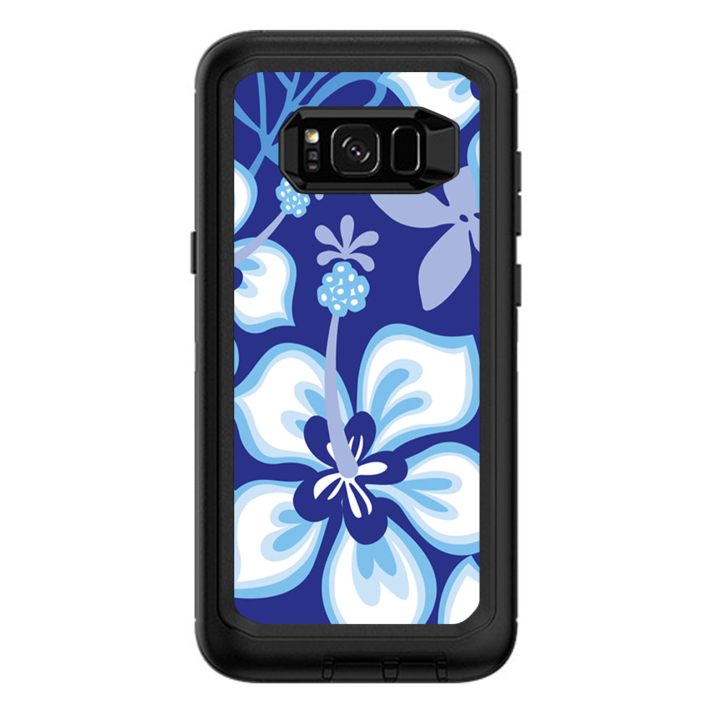  Hibiscus Hawaii Flower Blue Otterbox Defender Samsung Galaxy S8 Plus Skin