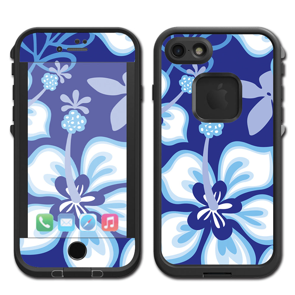  Hibiscus Hawaii Flower Blue Lifeproof Fre iPhone 7 or iPhone 8 Skin