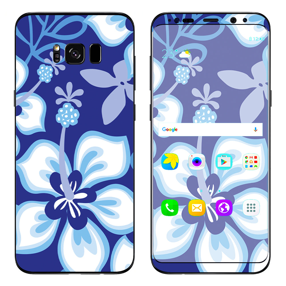  Hibiscus Hawaii Flower Blue Samsung Galaxy S8 Skin
