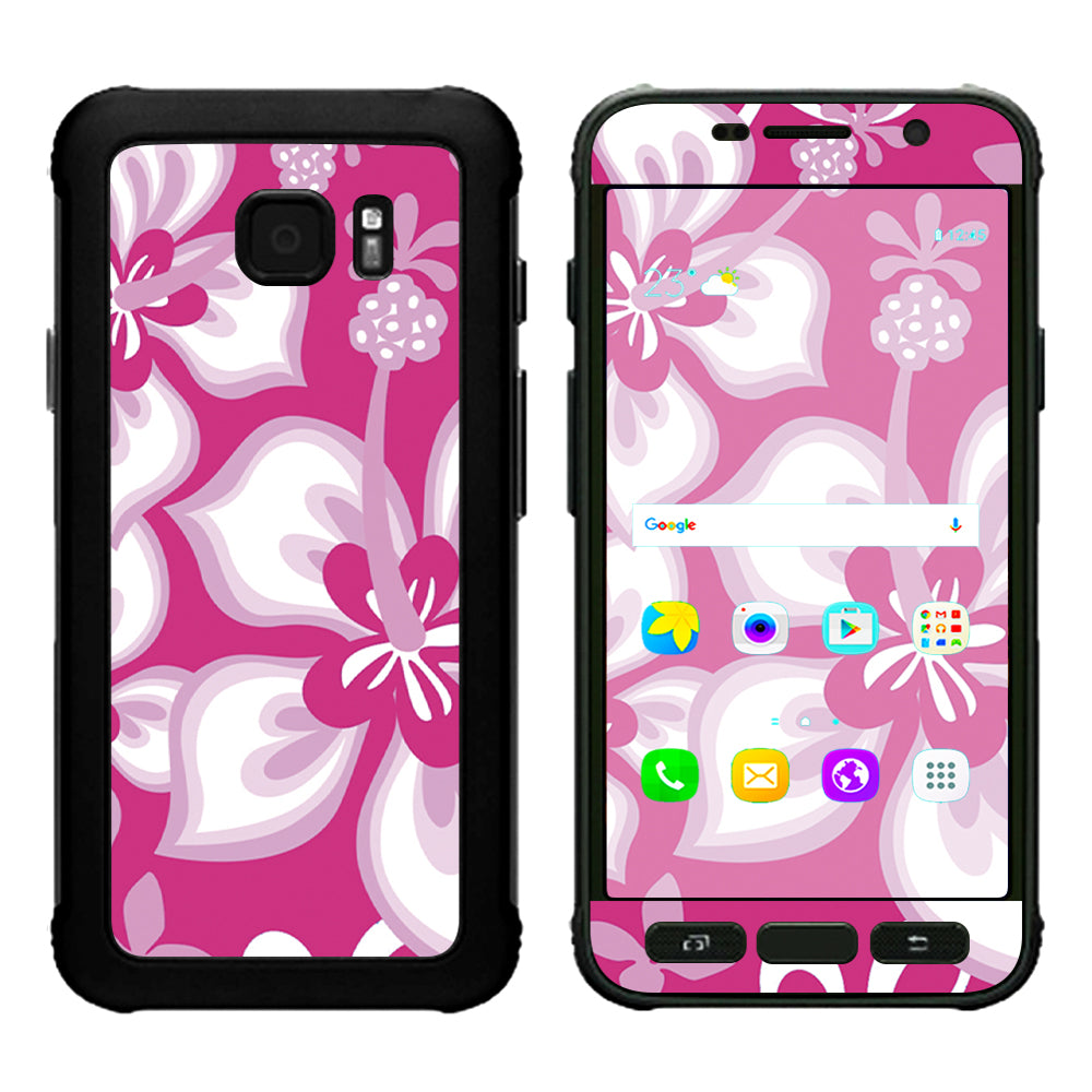  Hibiscus Tropical Flowers Pink Samsung Galaxy S7 Active Skin