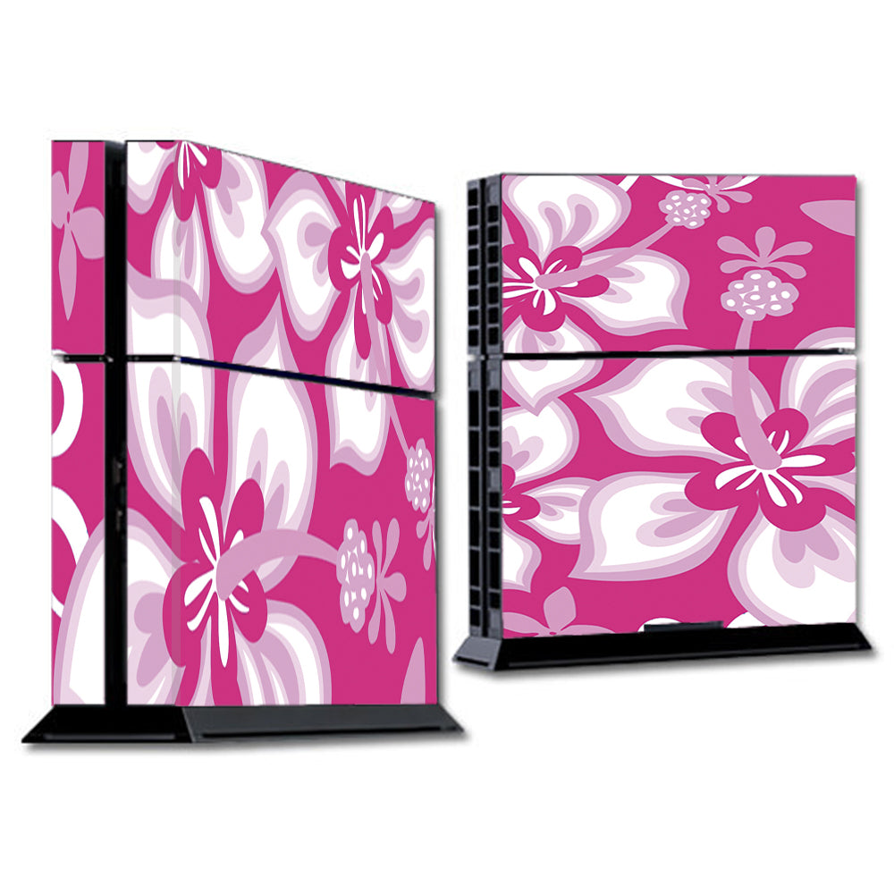  Hibiscus Tropical Flowers Pink Sony Playstation PS4 Skin