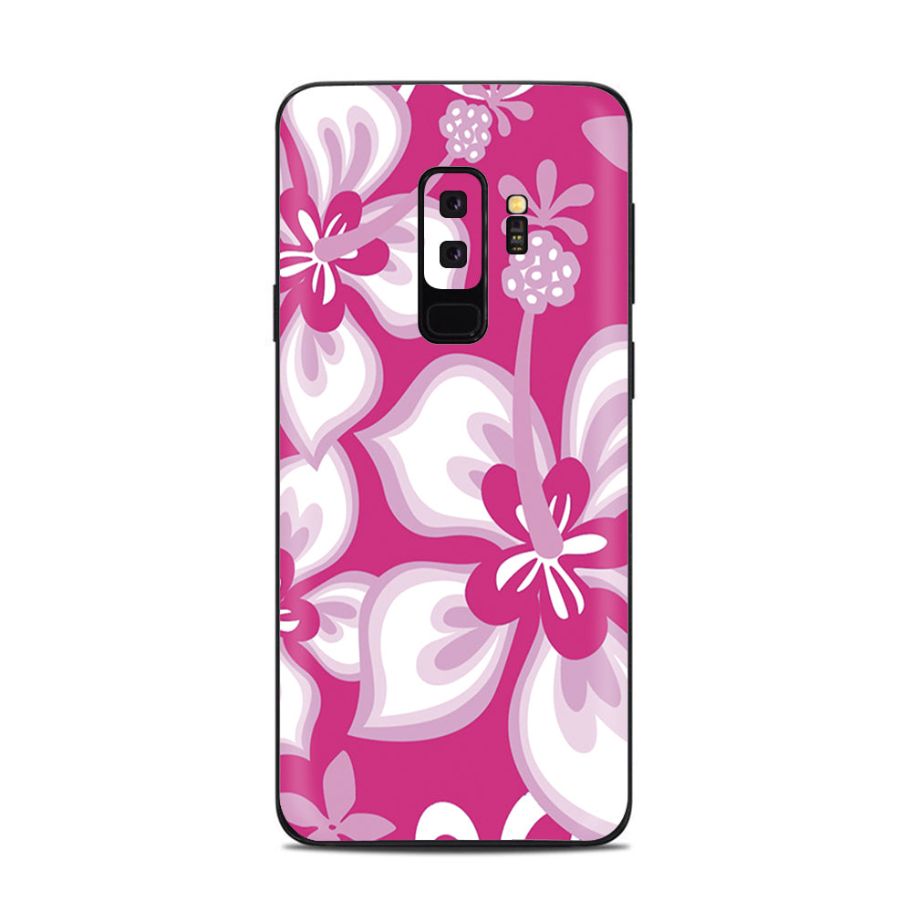  Hibiscus Tropical Flowers Pink Samsung Galaxy S9 Plus Skin