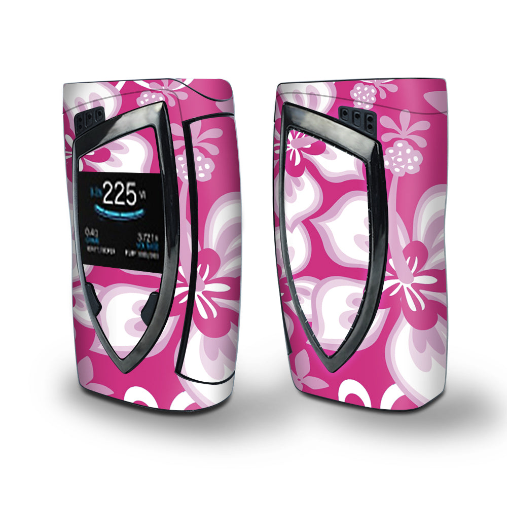 Skin Decal Vinyl Wrap for Smok Devilkin Kit 225w Vape (includes TFV12 Prince Tank Skins) skins cover / Hibiscus Tropical Flowers Pink