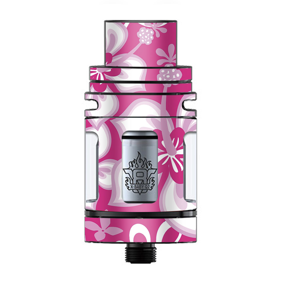  Hibiscus Tropical Flowers Pink TFV8 X-baby Tank Smok Skin