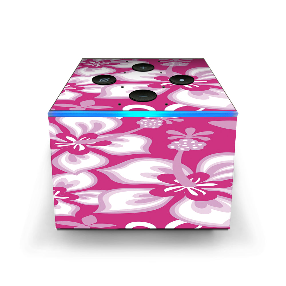  Hibiscus Tropical Flowers Pink Amazon Fire TV Cube Skin