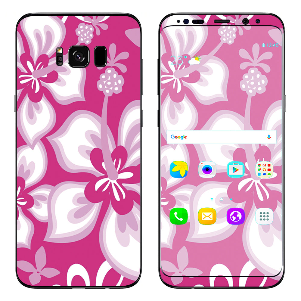  Hibiscus Tropical Flowers Pink Samsung Galaxy S8 Plus Skin