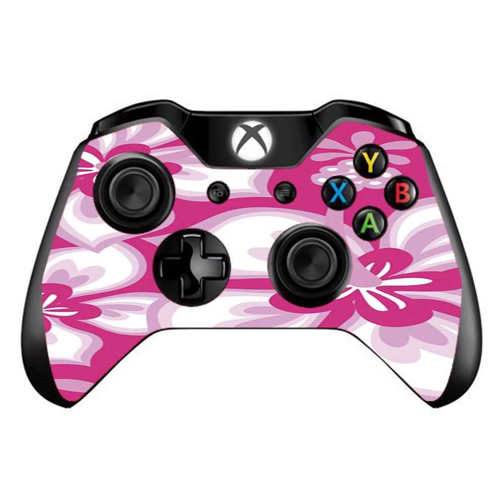  Hibiscus Tropical Flowers Pink Microsoft Xbox One Controller Skin
