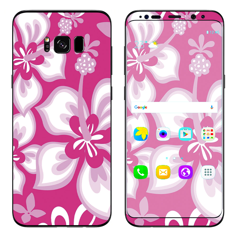  Hibiscus Tropical Flowers Pink Samsung Galaxy S8 Skin