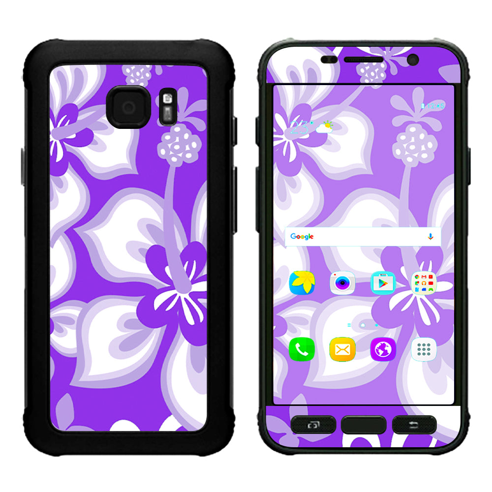  Hibiscus Hawaiian Flowers  Purple Samsung Galaxy S7 Active Skin