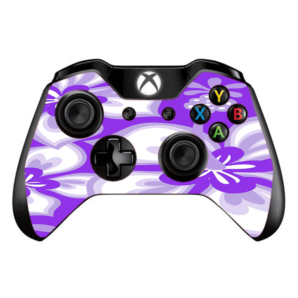  Hibiscus Hawaiian Flowers  Purple Microsoft Xbox One Controller Skin