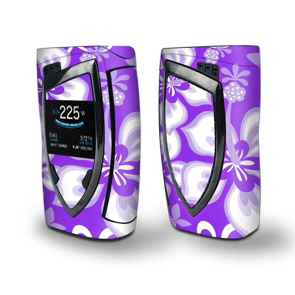 Skin Decal Vinyl Wrap for Smok Devilkin Kit 225w Vape (includes TFV12 Prince Tank Skins) skins cover / Hibiscus hawaiian flowers  Purple