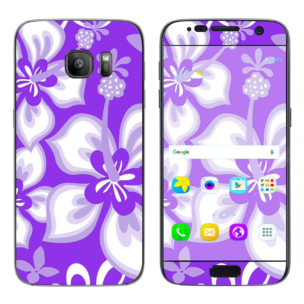 Hibiscus Hawaiian Flowers  Purple Samsung Galaxy S7 Skin
