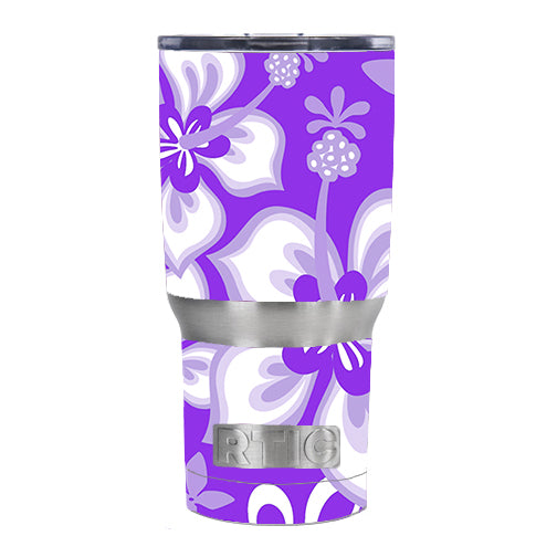  Hibiscus Hawaiian Flowers Purple RTIC 20oz Tumbler Skin