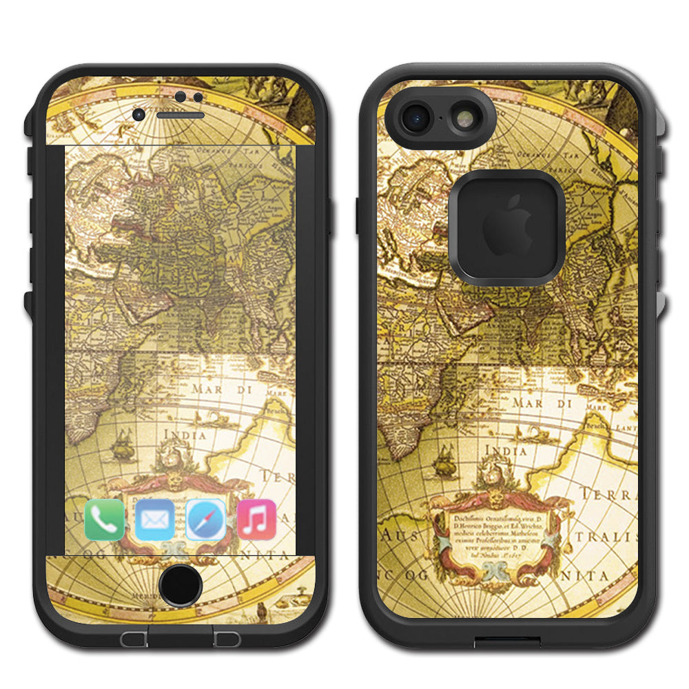  Old School Maps Lifeproof Fre iPhone 7 or iPhone 8 Skin