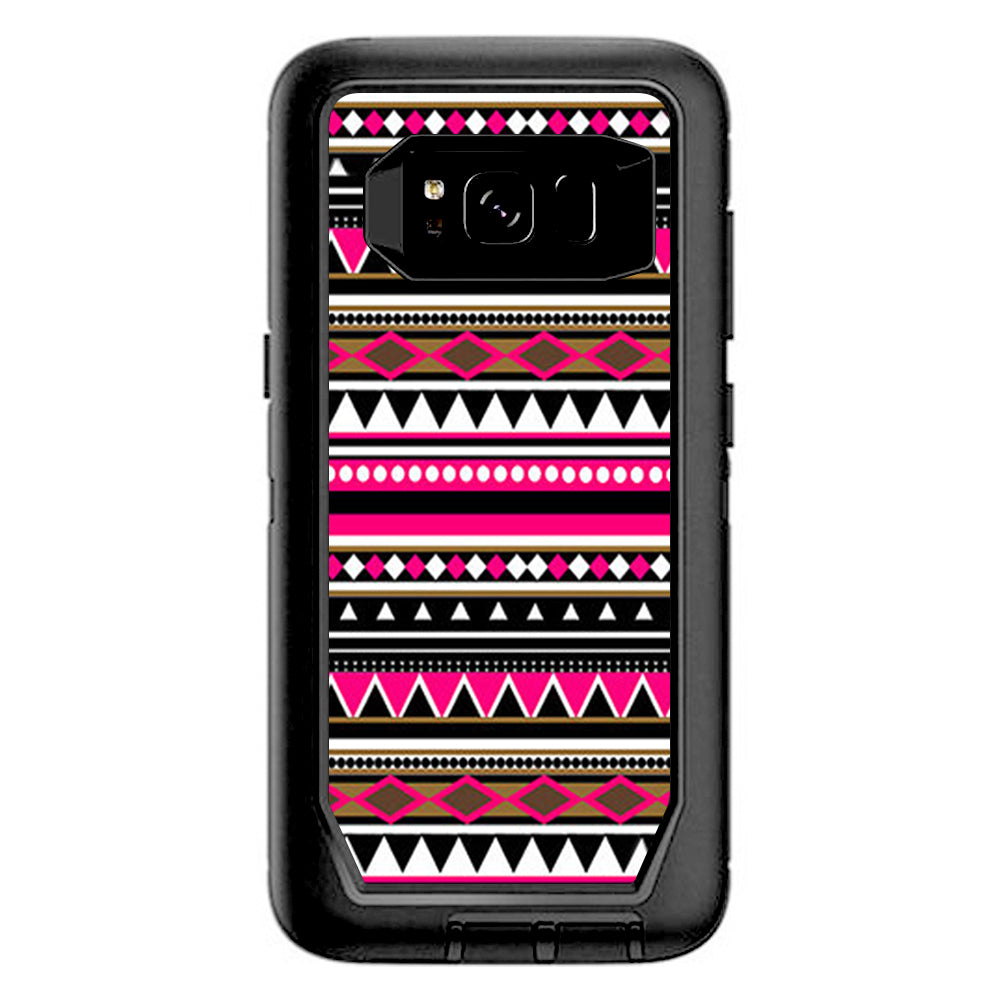  Pink Aztec Indian Chevron Otterbox Defender Samsung Galaxy S8 Skin