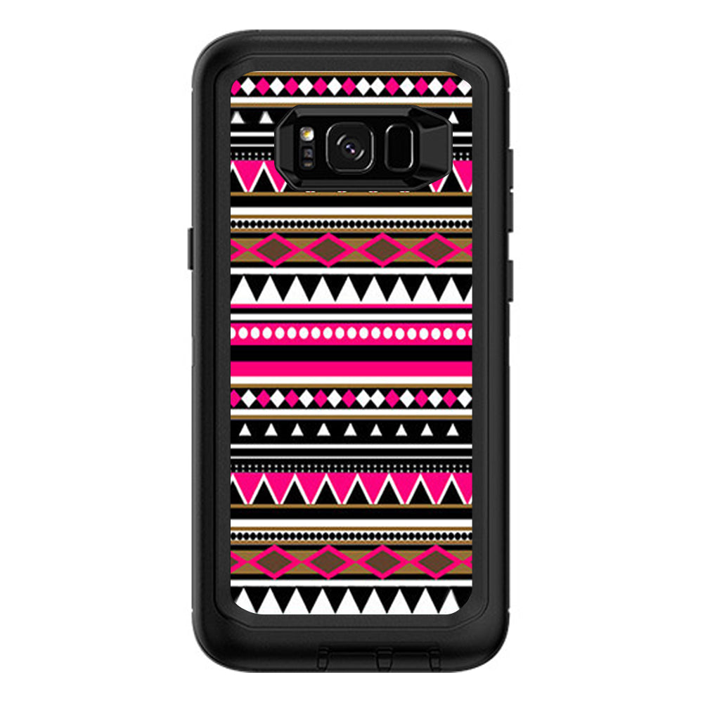  Pink Aztec Indian Chevron Otterbox Defender Samsung Galaxy S8 Plus Skin
