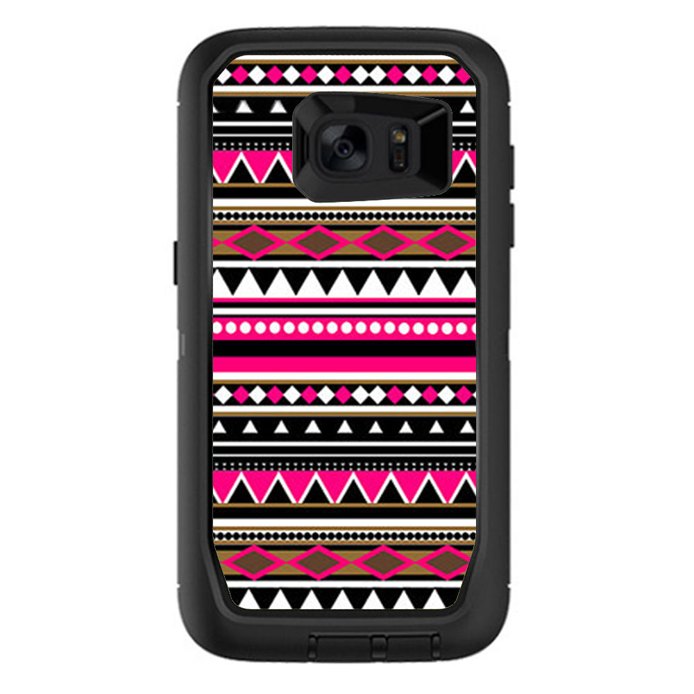  Pink Aztec Indian Chevron Otterbox Defender Samsung Galaxy S7 Edge Skin
