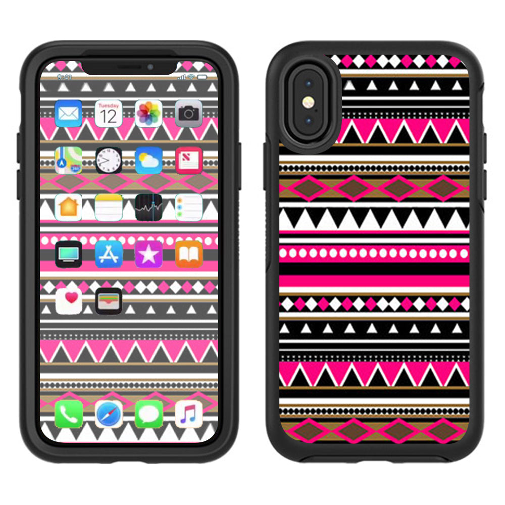  Pink Aztec Indian Chevron Otterbox Defender Apple iPhone X Skin