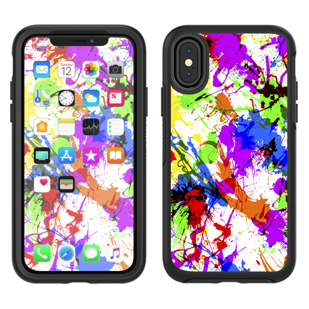  Paint Splatter Otterbox Defender Apple iPhone X Skin