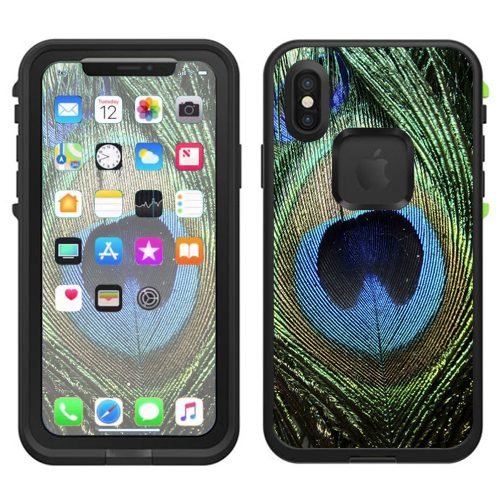  Peacock Feather Lifeproof Fre Case iPhone X Skin