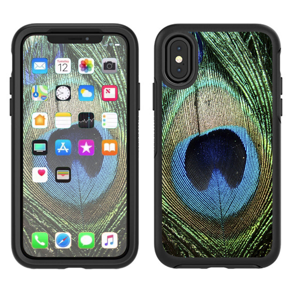  Peacock Feather Otterbox Defender Apple iPhone X Skin