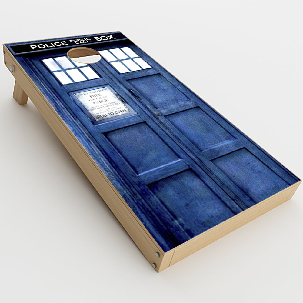  Phone Booth, Tardis Call Box Cornhole Game Boards  Skin