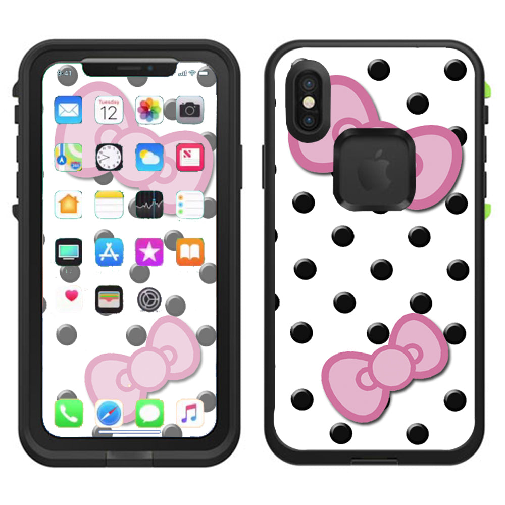  Pink Bows Lifeproof Fre Case iPhone X Skin