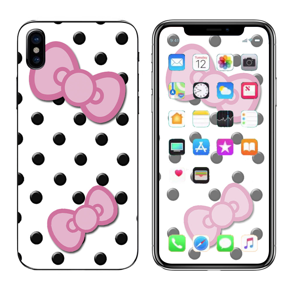  Pink Bows Apple iPhone X Skin