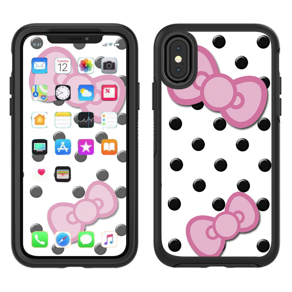  Pink Bows Otterbox Defender Apple iPhone X Skin
