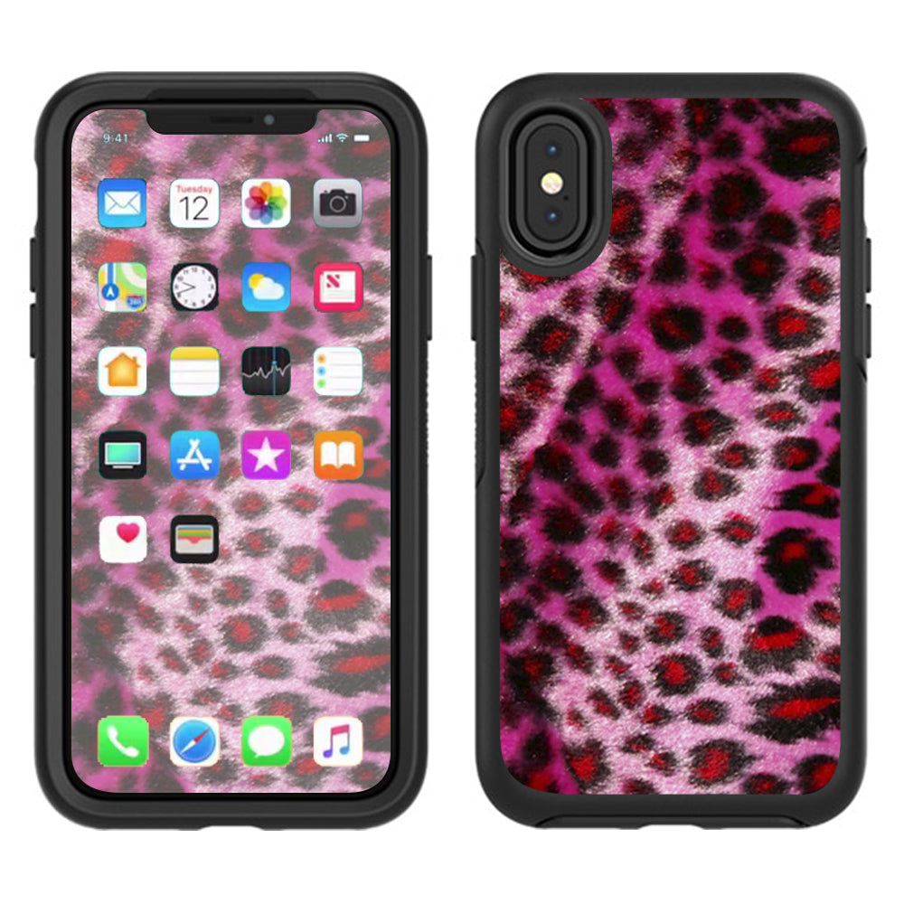  Pink Fur, Cheetah Otterbox Defender Apple iPhone X Skin